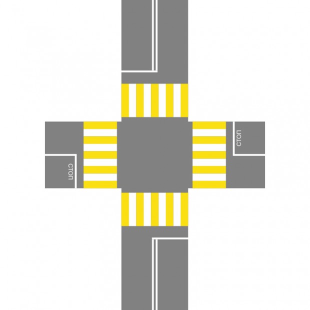 Имитация проезжей части «Перекресток» 5000х7000 мм