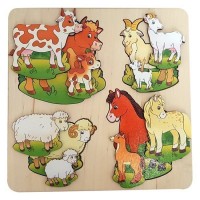 Деревянная рамка-вкладыш Домашние животные 