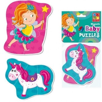 Пазл мягк. магнитные Baby puzzle Фея и единорог VT3208-24