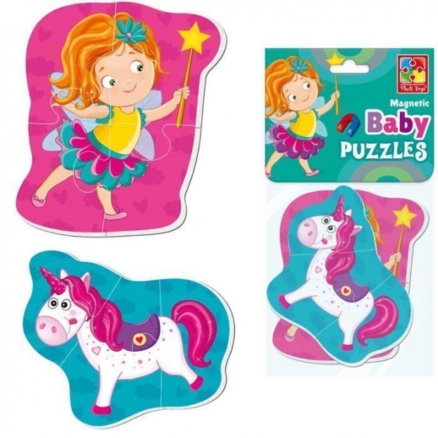 Пазл мягк. магнитные Baby puzzle Фея и единорог VT3208-24