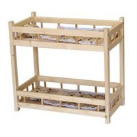 Деревянная Кроватка для куклы двухярусная №12.