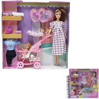 Кукла Беременная с ребенком с аксессуарами в коробке Defa Lucy