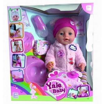 Пупс Yale Baby 037BLA функция с кнопки, с аксесс. в коробке