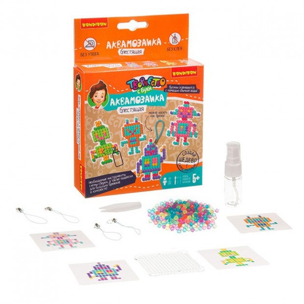 Набор для творчества Аквамозаика Блестящая аквамозаика. Роботы ВВ3810 Набор для творчества Аквамозаика Блестящая аквамозаика. Роботы ВВ3810