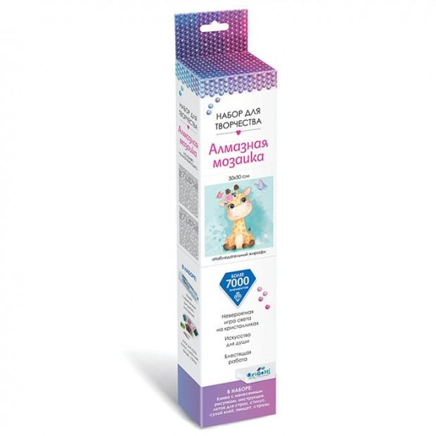 Набор для творчества Алмазные узоры.Пушистые зверьки.Наблюдательный жираф 30*30см 06118 Набор для творчества Алмазные узоры.Пушистые зверьки.Наблюдательный жираф 30*30см 06118