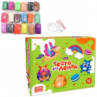 Набор для творчества Тесто для лепки в коробке 12цв 96 колбасок по 25 гр П136 Набор для творчества Тесто для лепки в коробке 12цв 96 колбасок по 25 гр П136