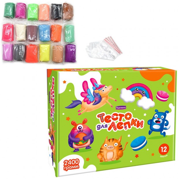 Набор для творчества Тесто для лепки в коробке 12цв 96 колбасок по 25 гр П136 Набор для творчества Тесто для лепки в коробке 12цв 96 колбасок по 25 гр П136