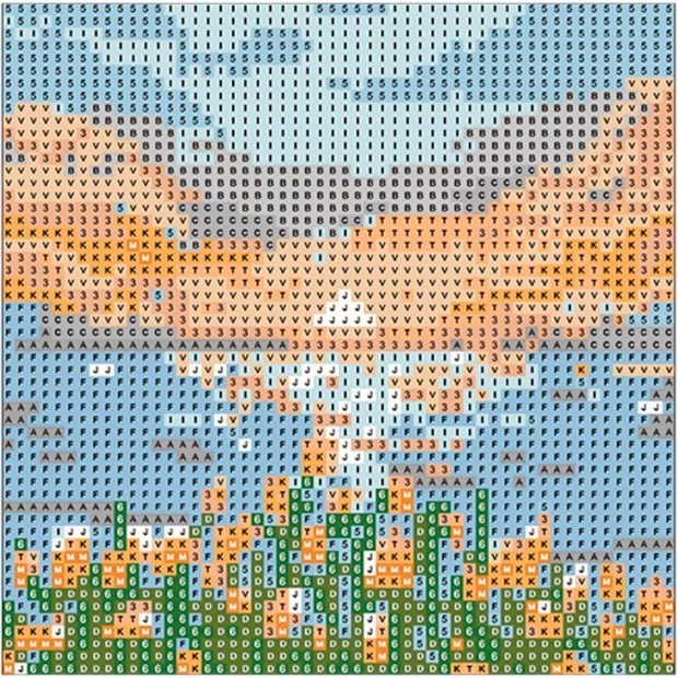 Набор для творчества Алмазная мозаика 5D Закат 20*20 см,без подрамника,полное заполнение 80875А