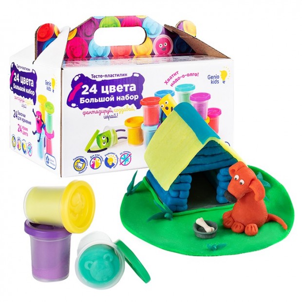 Набор для творчества Тесто-пластилин 24 баночки ТА1097 /Genio Kids Набор для творчества Тесто-пластилин 24 баночки ТА1097 /Genio Kids