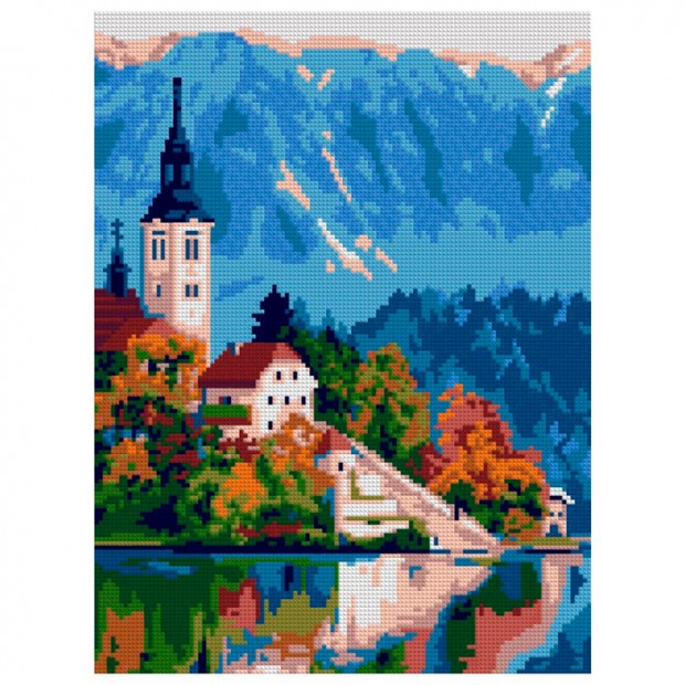 Набор для творчества Алмазная мозаика Крепость у воды 30*40 см Ам-061 LORI
