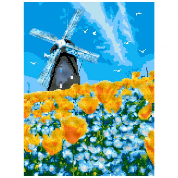 Набор для творчества Алмазная мозаика Мельница 30*40 см частичное заполнение Ам-019 LORI Набор для творчества Алмазная мозаика Мельница 30*40 см частичное заполнение Ам-019 LORI