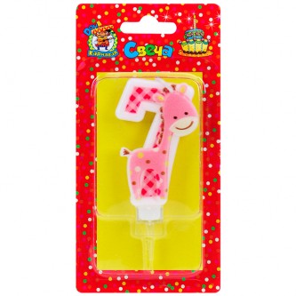 Свеча для торта Жирафик Розовый Цифра 7 С-8321 4610144883214 Свеча для торта Жирафик Розовый Цифра 7 С-8321 4610144883214
