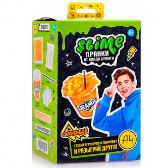 Лизун Slime Лаборатория Пранк Влад А4, Газировка апельсиновая SS500-40194
