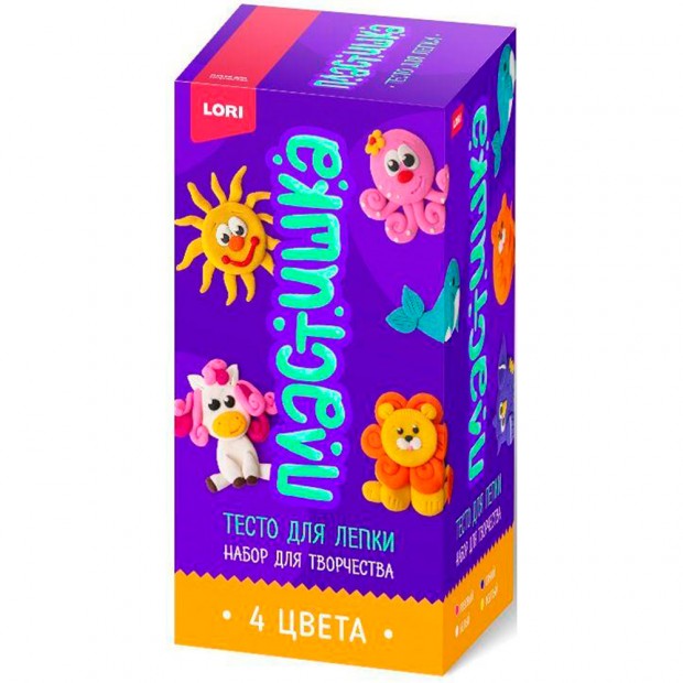 Набор для творчества Тесто для лепки 4цв по 50 г Тдл-074 Lori Набор для творчества Тесто для лепки 4цв по 50 г Тдл-074 Lori