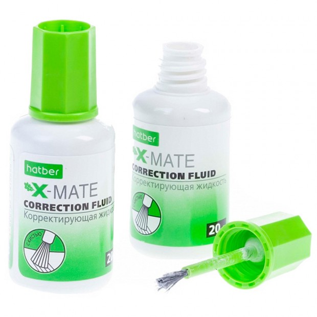Корректирующая жидкость 20мл с кисточкой X-Mate CF_071178 Hatber Корректирующая жидкость 20мл с кисточкой X-Mate CF_071178 Hatber