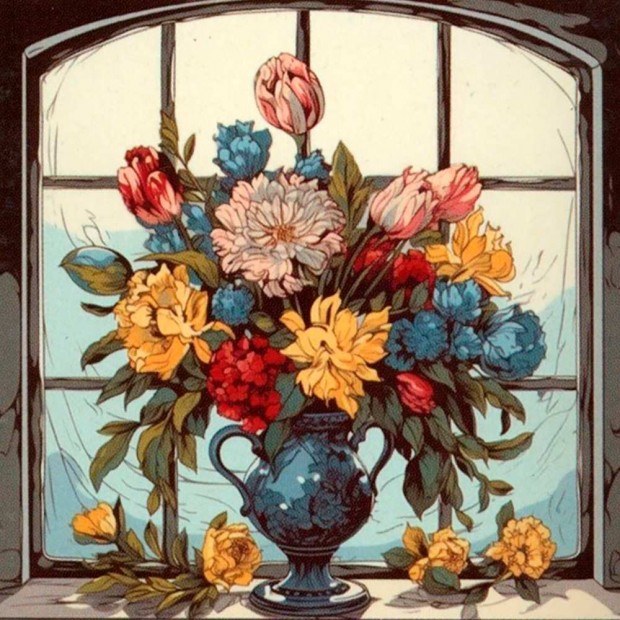 Набор для творчества Алмазные узоры. Цветочное искушение 30*30см. 08384