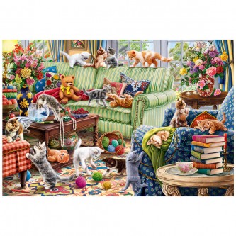 Набор для творчества Роспись по холсту 30*40 см Котята в гостинной ХК-0903