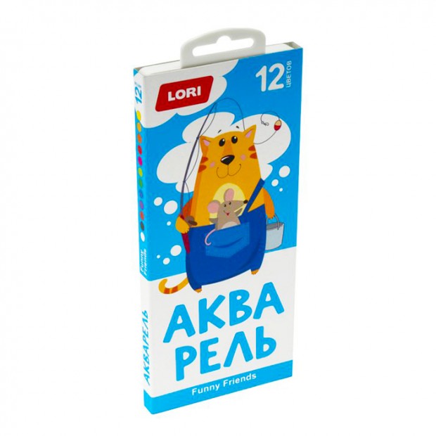 Акварель 12цв FUNNY FRIENDS Алф-002 Lori