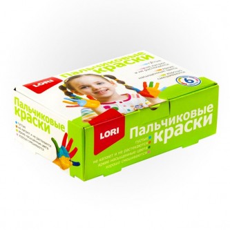 Набор для творчества Пальчиковые краски 6 цв. по 20 мл. Пкр-001 Lori