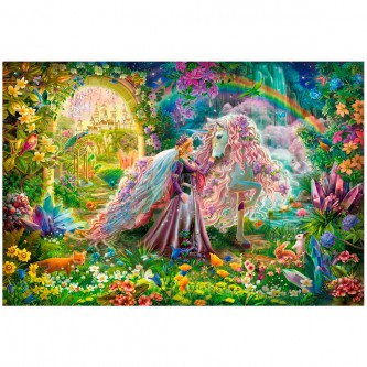Набор для творчества Роспись по холсту 30*40см Принцесса и единорог в сказочном лесу ХК-0926