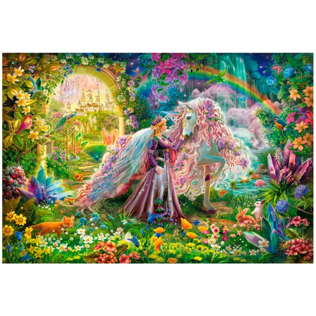 Набор для творчества Роспись по холсту 30*40см Принцесса и единорог в сказочном лесу ХК-0926