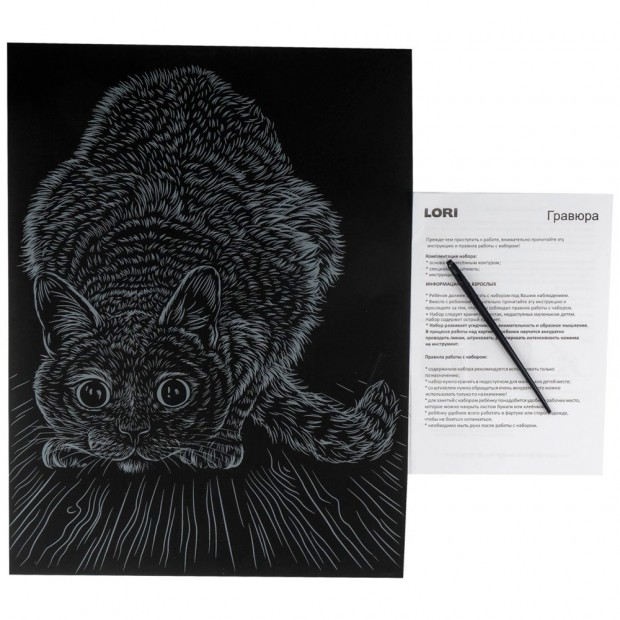 Набор для творчества Скретчинг 30*40см Неоновые животные.Классика 