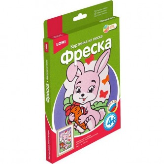 Набор для творчества Фреска Картина из песка Зайка Пз/Ф-001 Lori Набор для творчества Фреска Картина из песка Зайка Пз/Ф-001 Lori