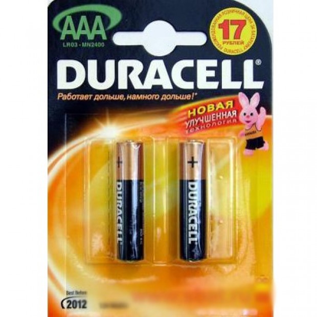 Элемент питания Duracell (2 шт) LR03 BL2  /цена за упак/