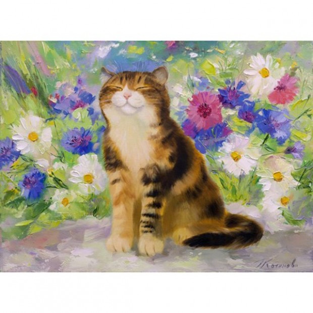 Набор для творчества Алмазная мозаика квадратная Котинова Г.Дачник 30*40см FW-005