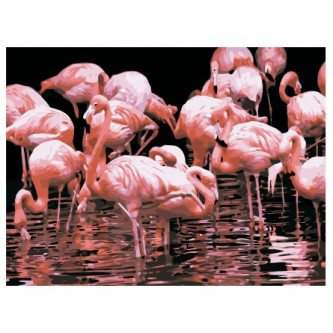 Набор для творчества Роспись по холсту Стая фламинго 30*40см Х-9116 Набор для творчества Роспись по холсту Стая фламинго 30*40см Х-9116