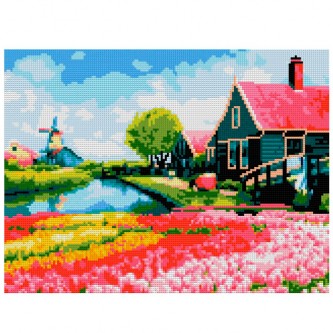 Набор для творчества Алмазная мозаика Голландская деревня 30*40 см Ам-064 LORI