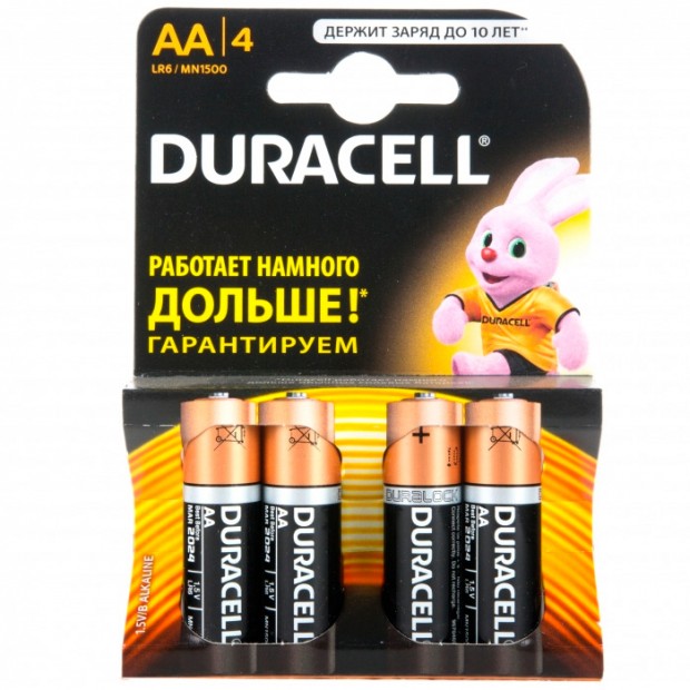 Элемент питания LR 6 Duracell Basic 4xBL  / цена за упак  /
