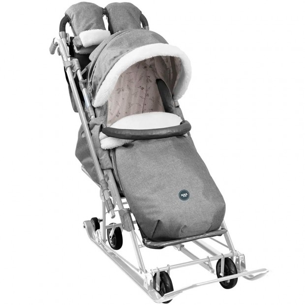 Санки коляска НД7-8К/9 дымчатый /Ника/