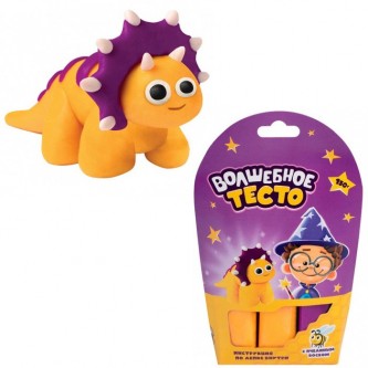 Набор для творчества Тесто для лепки Волшебное тесто 150 гр. Динозавр желтый VT011 Набор для творчества Тесто для лепки Волшебное тесто 150 гр. Динозавр желтый VT011