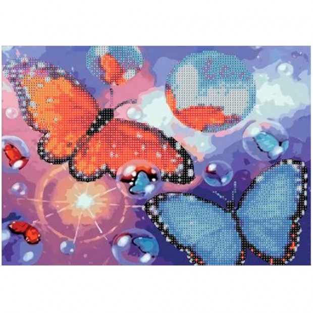 Набор для творчества Алмазная мозаика 5D Бабочки 30х40см без подрамника частичное заполнение 89631 Набор для творчества Алмазная мозаика 5D Бабочки 30х40см без подрамника частичное заполнение 89631