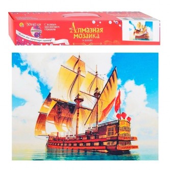 Набор для творчества Алмазная мозаика Величественный корабль 30*40см WFC099