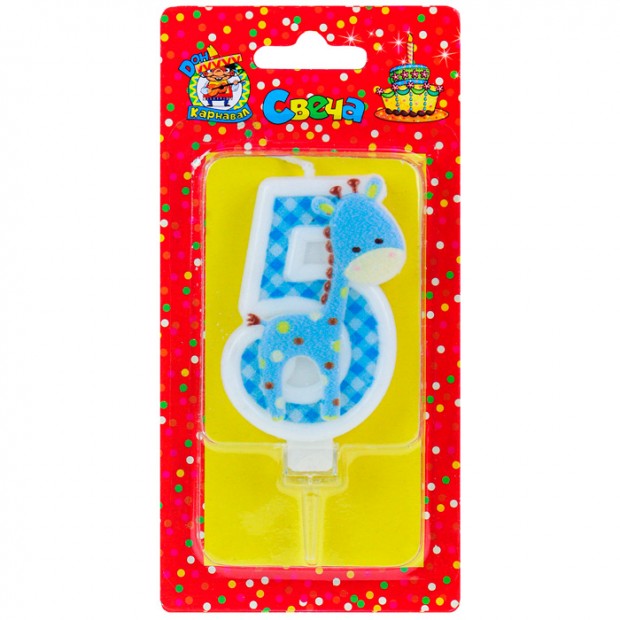 Свеча для торта Жирафик Синий Цифра 5 С-8309 4610144883092 Свеча для торта Жирафик Синий Цифра 5 С-8309 4610144883092