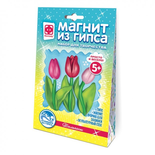 Набор для творчества Магнит из гипса цветы Тюльпаны 707551 Фантазёр Набор для творчества Магнит из гипса цветы Тюльпаны 707551 Фантазёр