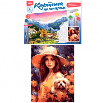 Набор Для Творчества Картина по номерам на картоне 28,5*38 см В саду Кпн-310 Lori