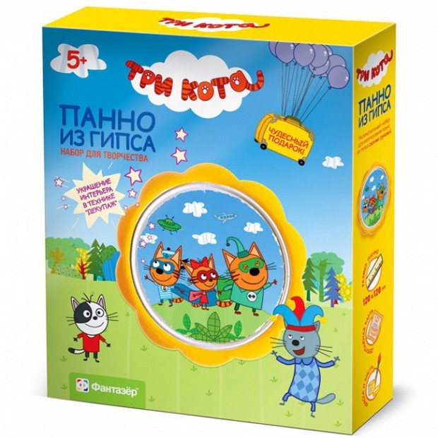Набор для творчества Панно из гипса Три кота Маскарад 405108 Фантазёр Набор для творчества Панно из гипса Три кота Маскарад 405108 Фантазёр