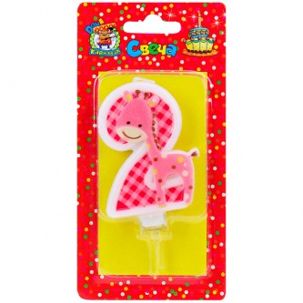 Свеча для торта Жирафик Розовый Цифра 2 С-8316 4610144883160 Свеча для торта Жирафик Розовый Цифра 2 С-8316 4610144883160