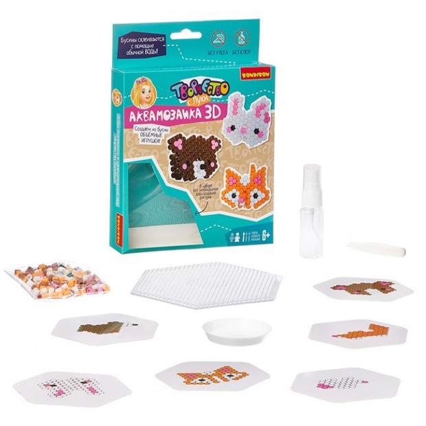 Набор для творчества Аквамозаика 3D 3 фигуры. 3 фигуры. Медведь, заяц, лиса ВВ3356 Набор для творчества Аквамозаика 3D 3 фигуры. 3 фигуры. Медведь, заяц, лиса ВВ3356