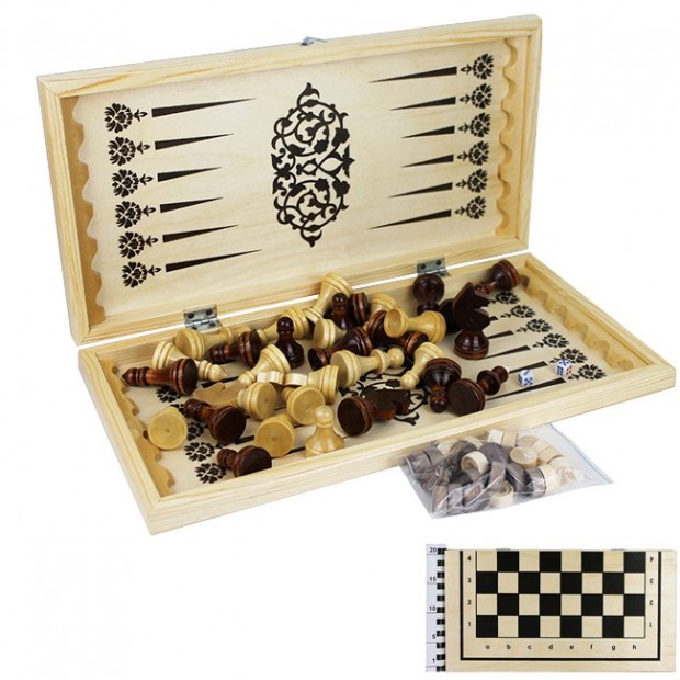 Набор 2 в 1 №1 ( шахматы,нарды ) /Колорит/ Набор 2 в 1 №1 ( шахматы,нарды ) /Колорит/