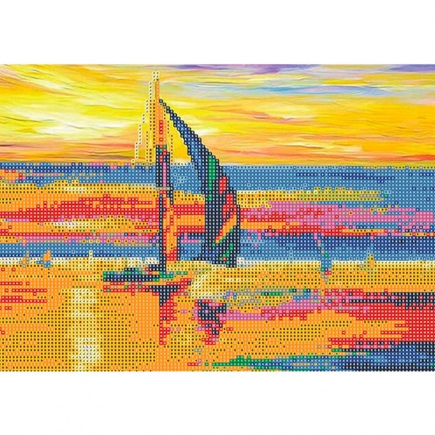 Набор для творчества Алмазная мозаика 5D Парусник 30*40 см,без подрамника,частичное заполнение 80893А