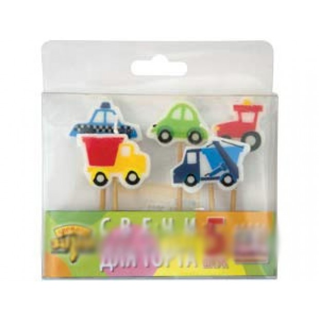 Свечи для торта на пиках Авто 5шт.1502-0843 Свечи для торта на пиках Авто 5шт.1502-0843