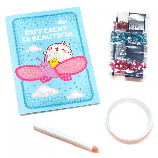 Набор для творчества Алмазные узоры. Открытка. Летнее приключение. Molang.07527 Набор для творчества Алмазные узоры. Открытка. Летнее приключение. Molang.07527