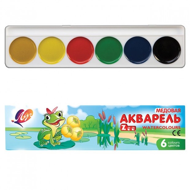 Акварель 6цв Zoo медовая б/к 19С1246-08 /ЛУЧ/