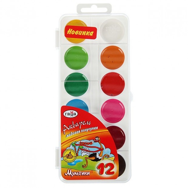 Акварель 12цв Мультики 211046_12 /ГАММА/ б/к