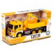 Автомобиль Сити бортовой с ковшом инерционный со светом и звуком жёлтый в коробке 95992