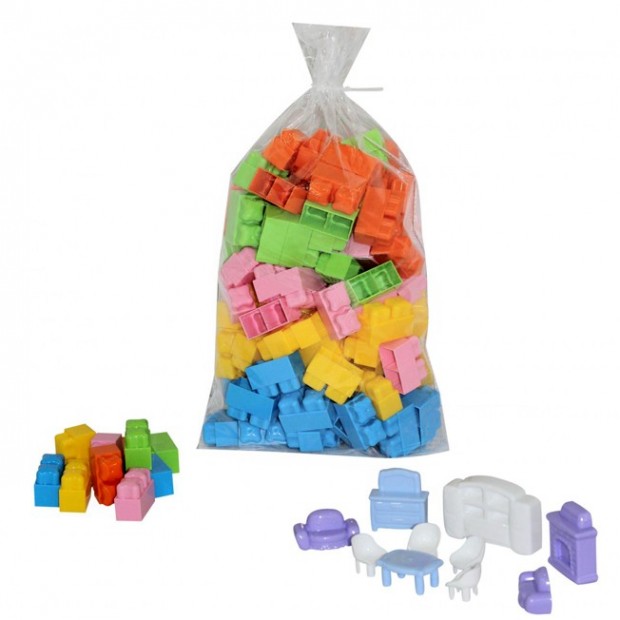 Конструктор Малютка 130 эл. с мебелью 49391 П-Е/15/ Конструктор Малютка 130 эл. с мебелью 49391 П-Е/15/